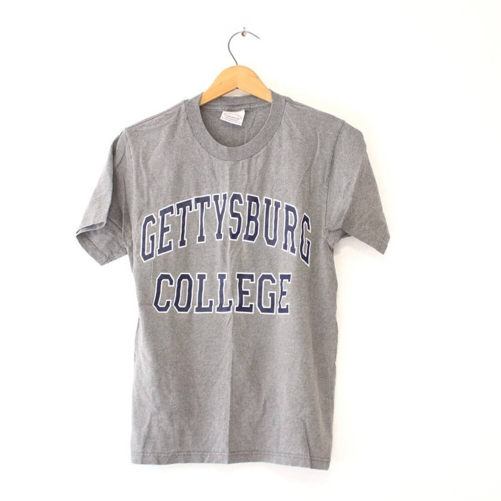 Vintage 90s Gettysburg College Bullets Gray T-Shirt Men’s Small NCAA
